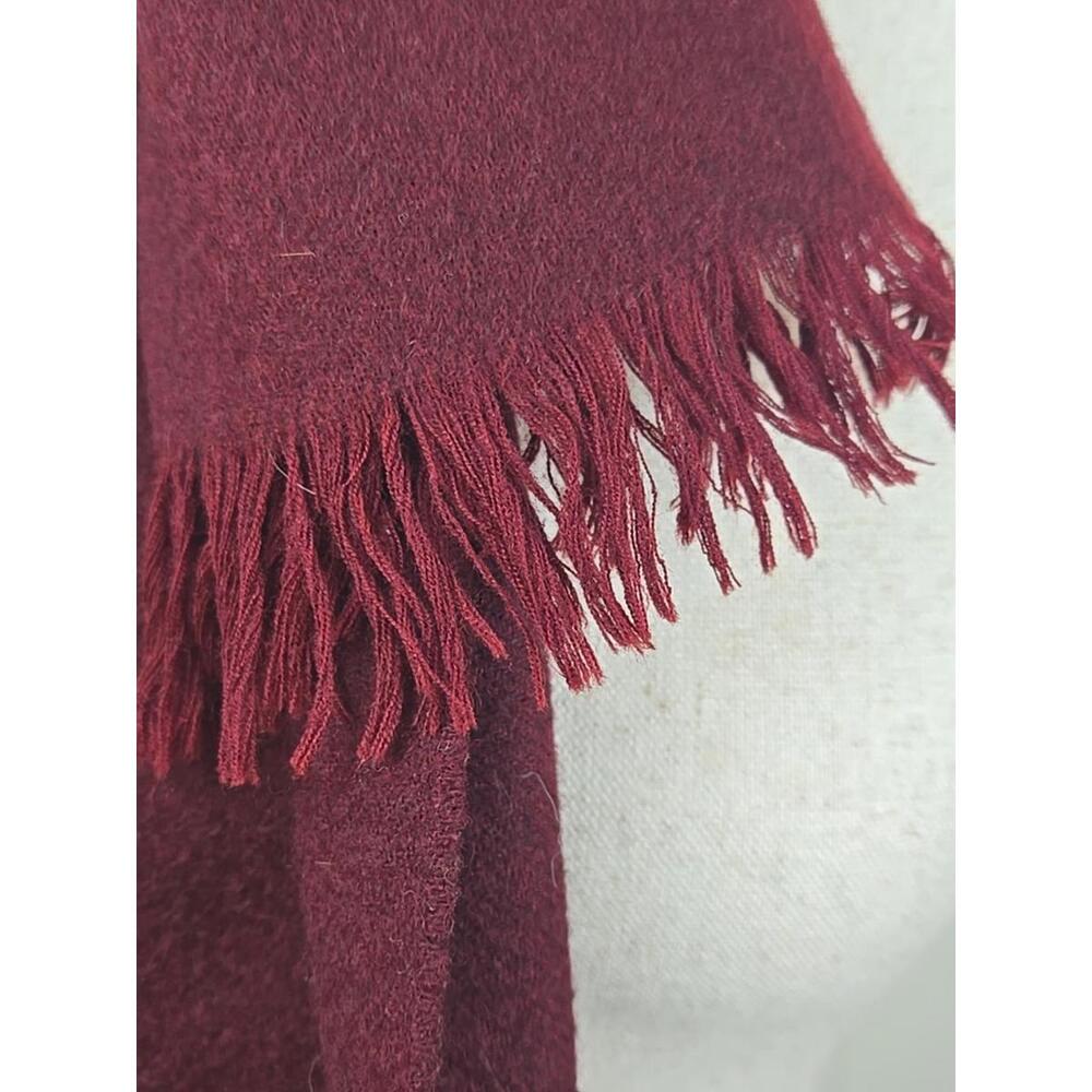 Johnstons Of Elgin Scarf Muffler Wrap Cashmere Wool Maroon Red 52"x 12" - Picture 4 of 6
